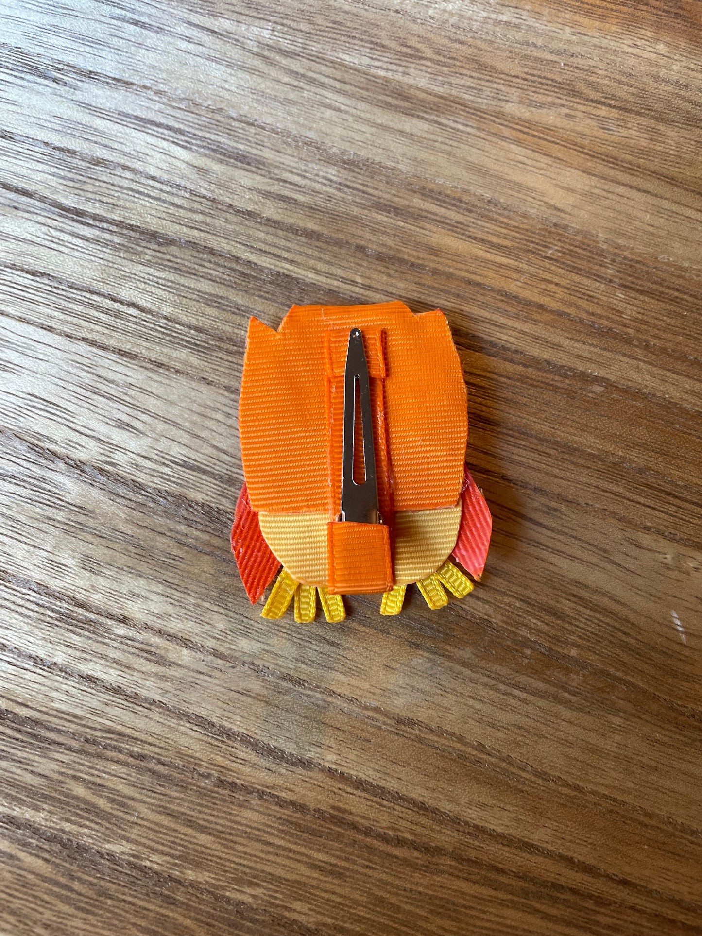 Orange Owl Hair Clip