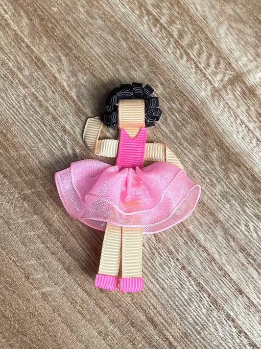 Ballerina Hair Clip - Black Curly Hair