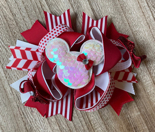 Minnie Mouse Christmas Inspired Boutique Hair Bow