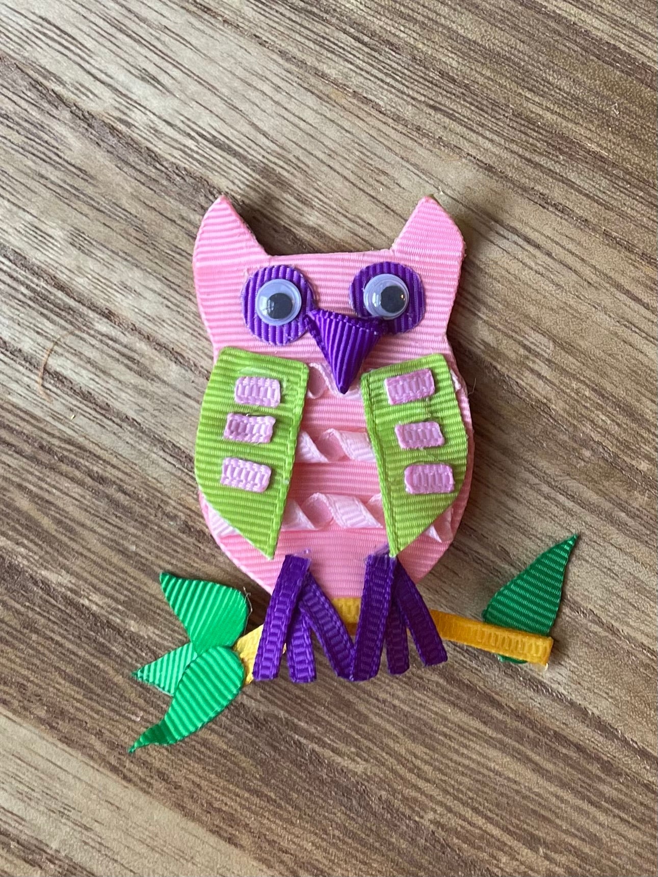 Owl on Branch Hair Clip