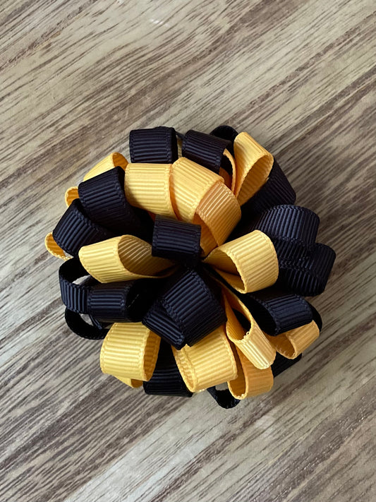 Black & Gold Puff Hair Clip